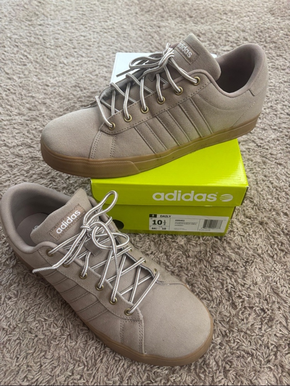 Adidas Low-Top Sneakers in Taupe with Tan Sole